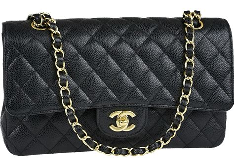 Chanel Black Quilted Caviar Medium Classic Double Flap Gold H